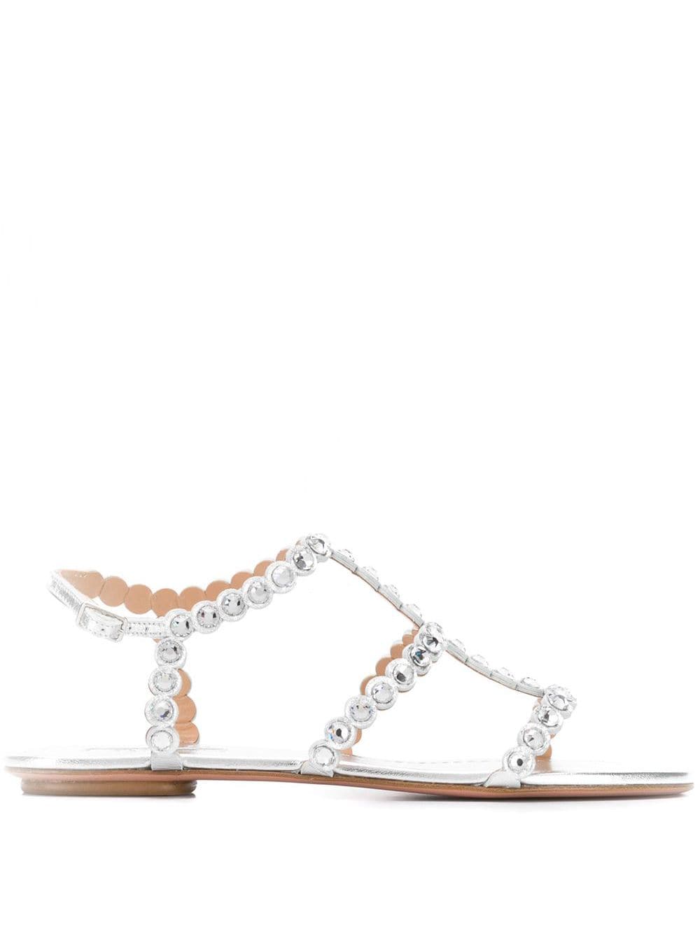 Aquazzura crystal flat sandals - Silver von Aquazzura