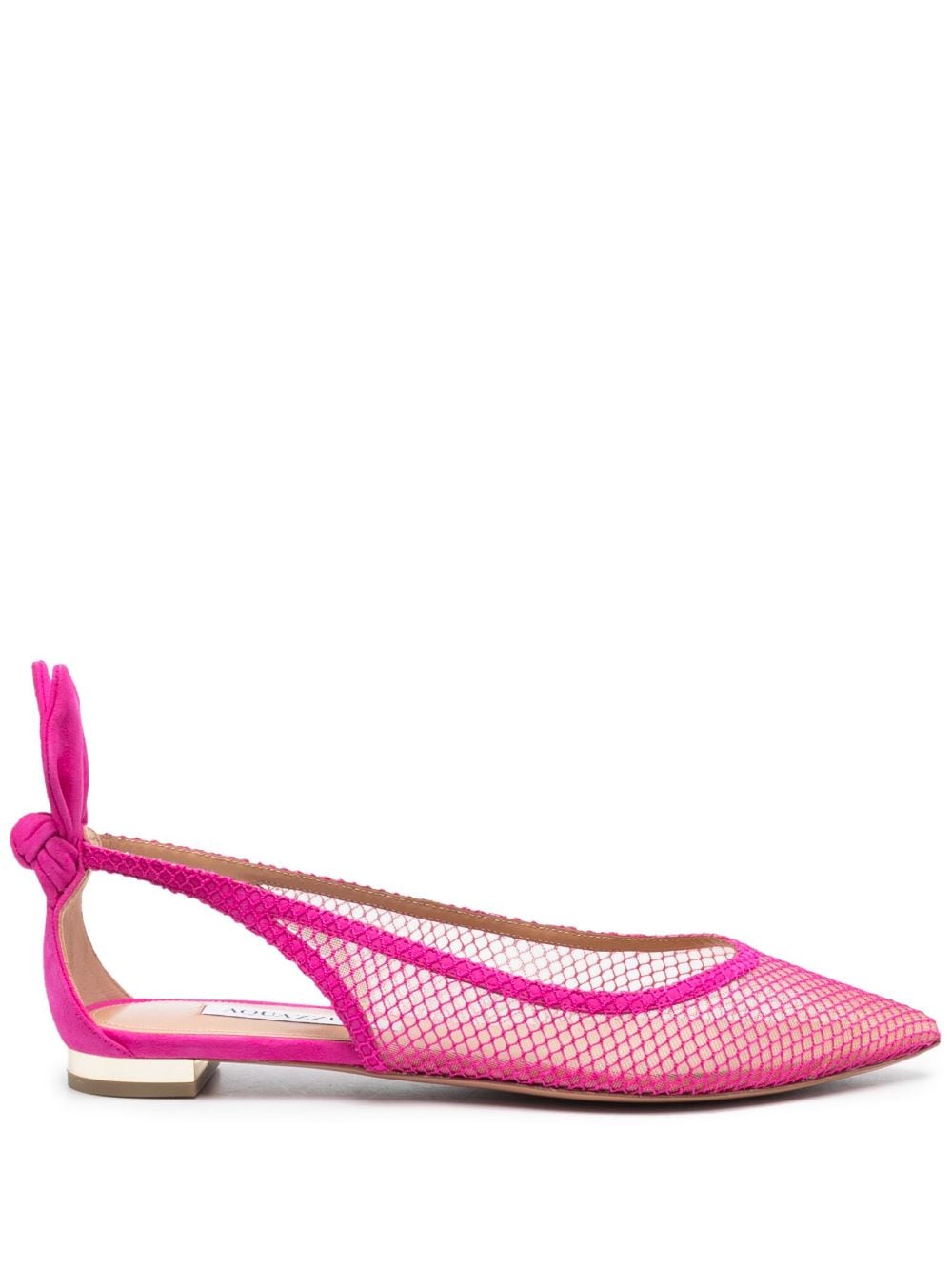 Aquazzura mesh-panelling suede ballerina shoes - Pink von Aquazzura