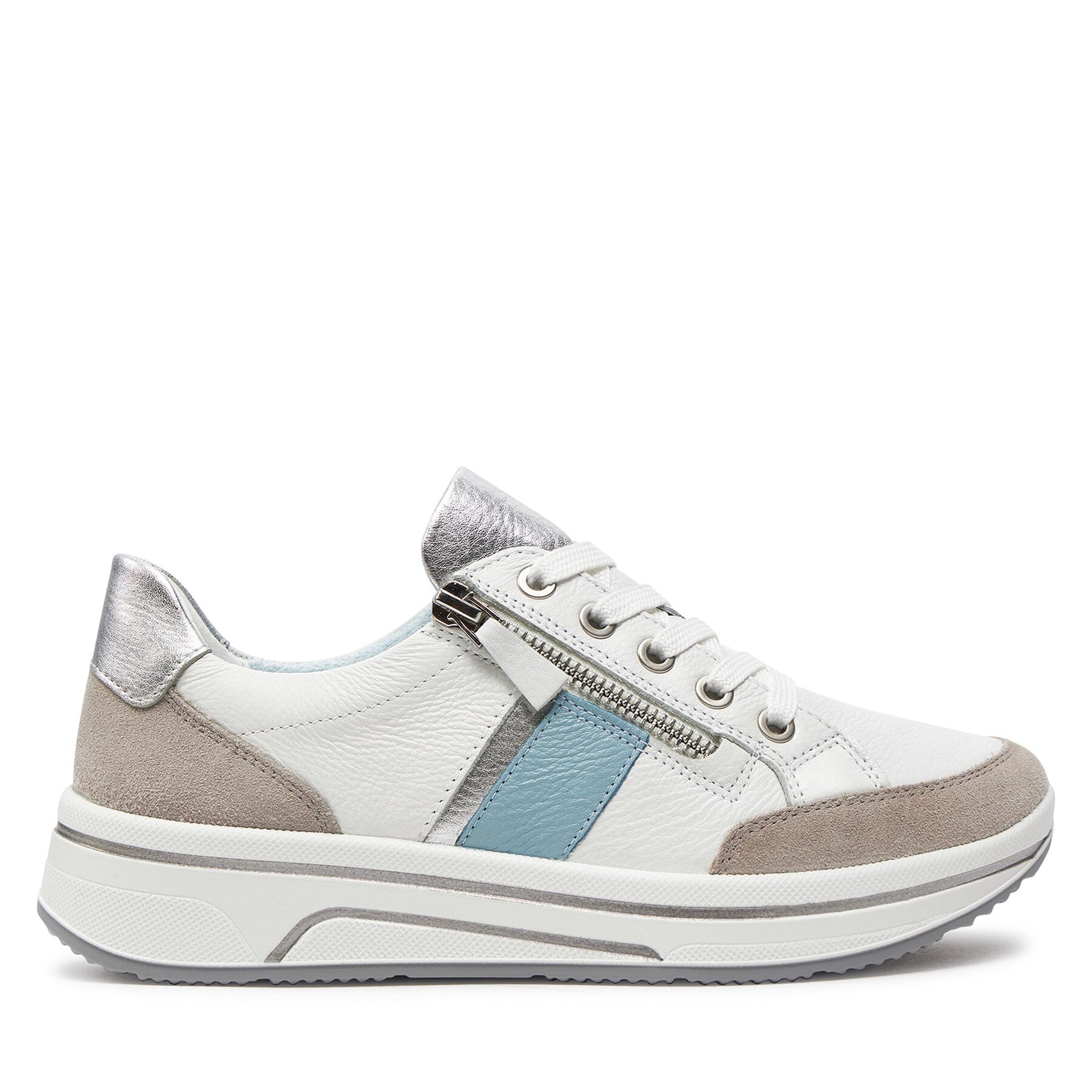 Sneakers Ara Sapporo 12-27534-04 Pebble,Weiss,Silber,Aqua von Ara