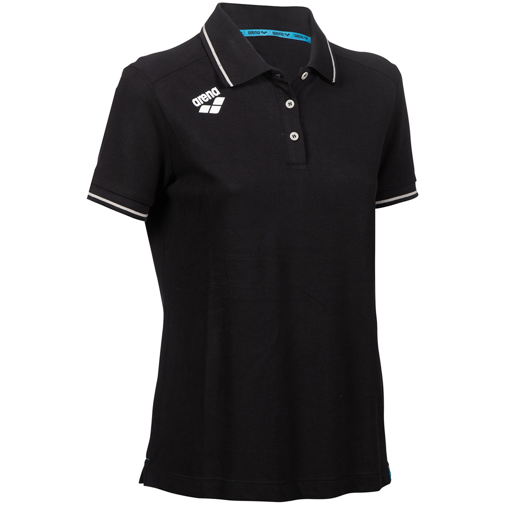 Arena Damen Poloshirts Arena Damen Poloshirt W Team Poloshirt Solid Cotton, Schwarz, Regular Fit, ideal für Training, Fitness & Running, Schwarz von Arena