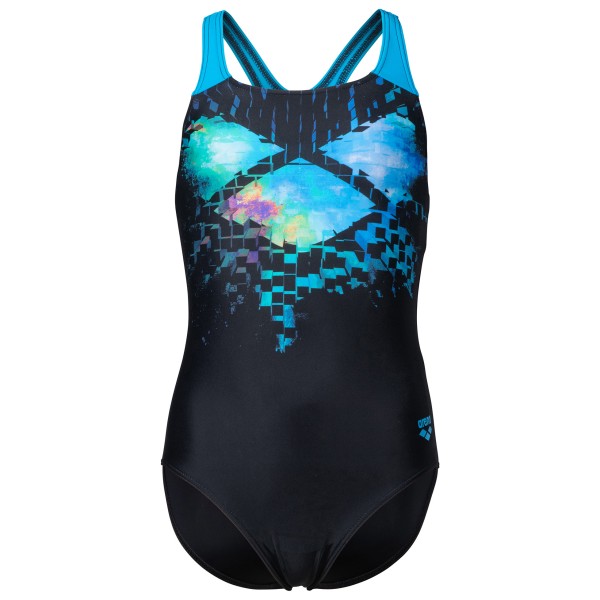 Arena - Girl's Multi Pixels Swimsuit Swim Pro Back - Badeanzug Gr 128 blau/schwarz von Arena