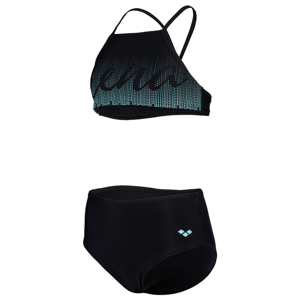 Arena Mädchen Bikinis Arena Mädchen Bikinis G   Graphic Swimsuit Bikini Crop Top, Schwarz, ideal für Wassersport, Schwarz von Arena