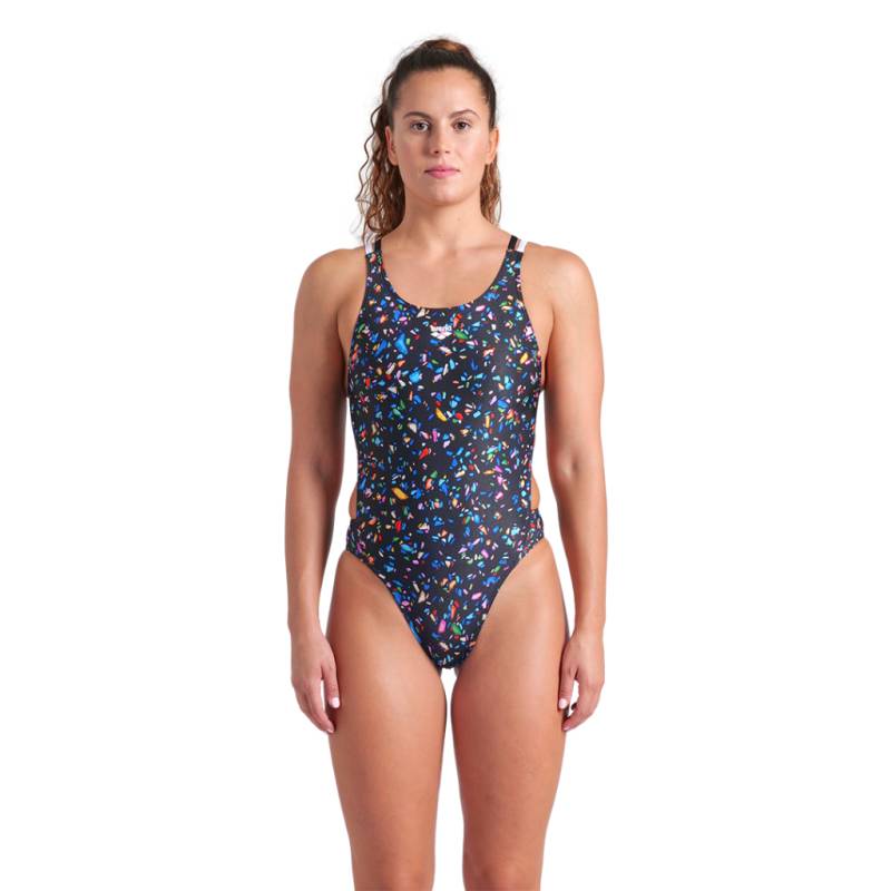 Arena W Arena Confetti Swimsuit Swim Tech Multi Badeanzug Damen Schwarz, Grösse: D 34 von Arena