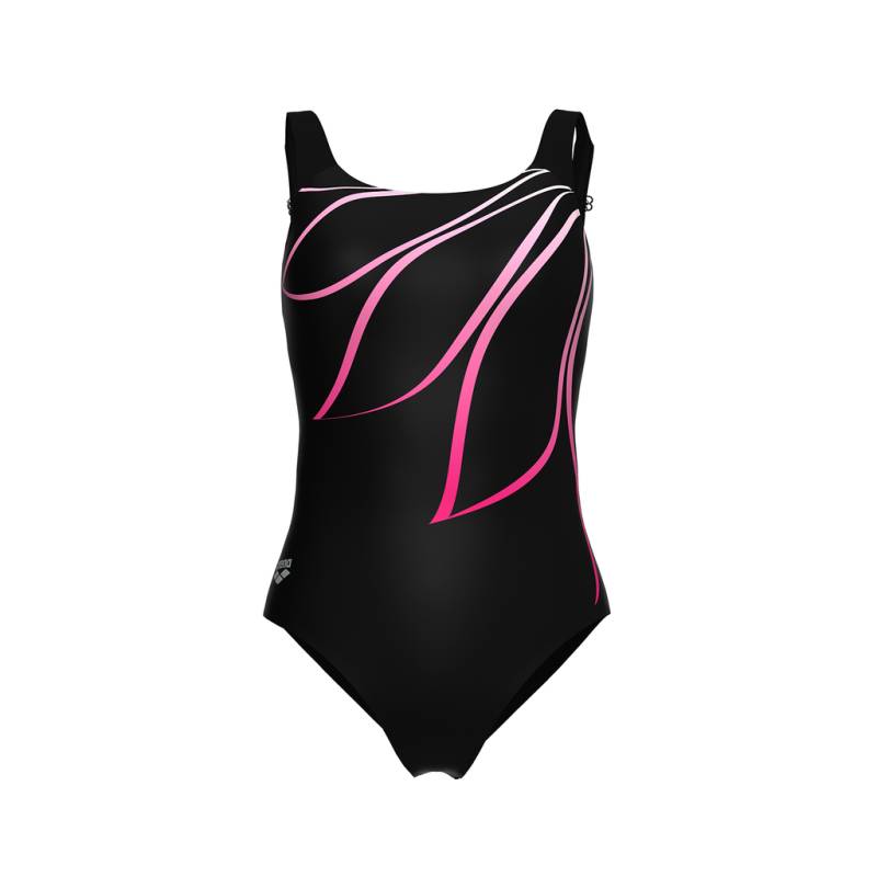 Arena W Arena Swimsuit Giorgia Squared Back C Cup Figurformender Badeanzug Damen Schwarz, Grösse: D 36 von Arena
