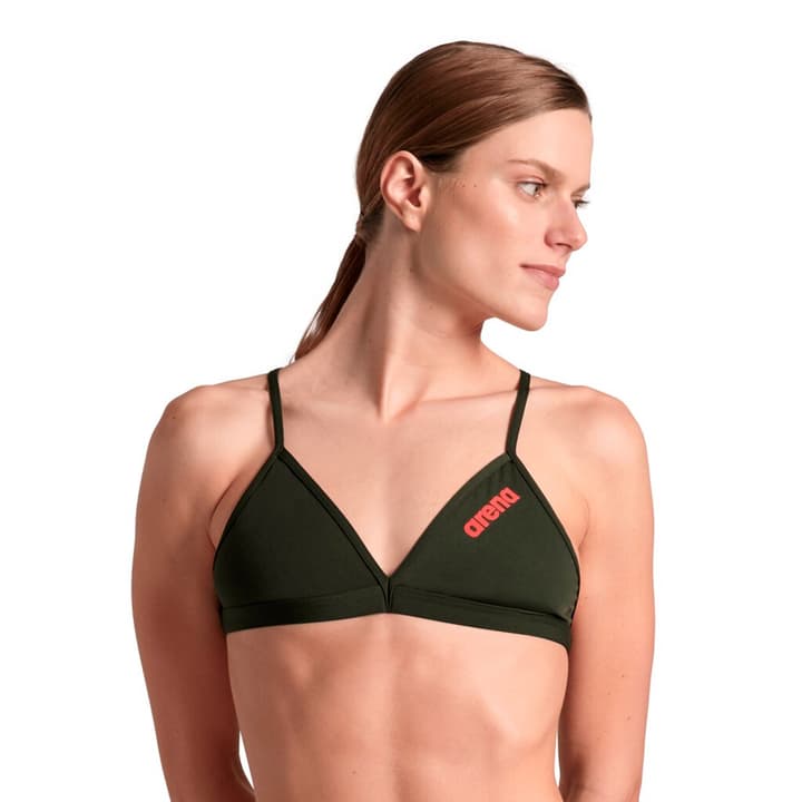 Arena W Team Swim Top Tie Back Solid Bikini-Oberteil dunkelgrün von Arena