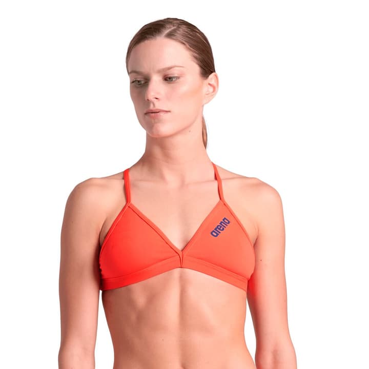 Arena W Team Swim Top Tie Back Solid Bikini-Oberteil koralle von Arena