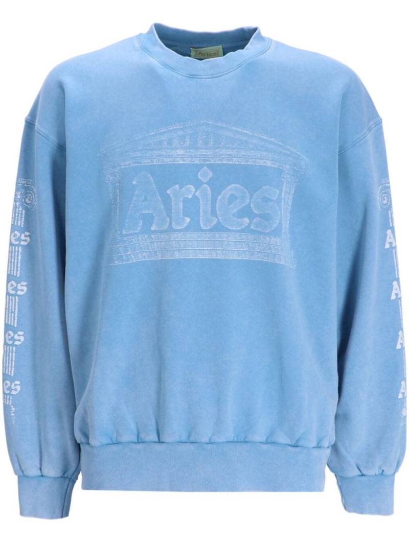 Aries Aged Ancient Column sweatshirt - Blue von Aries