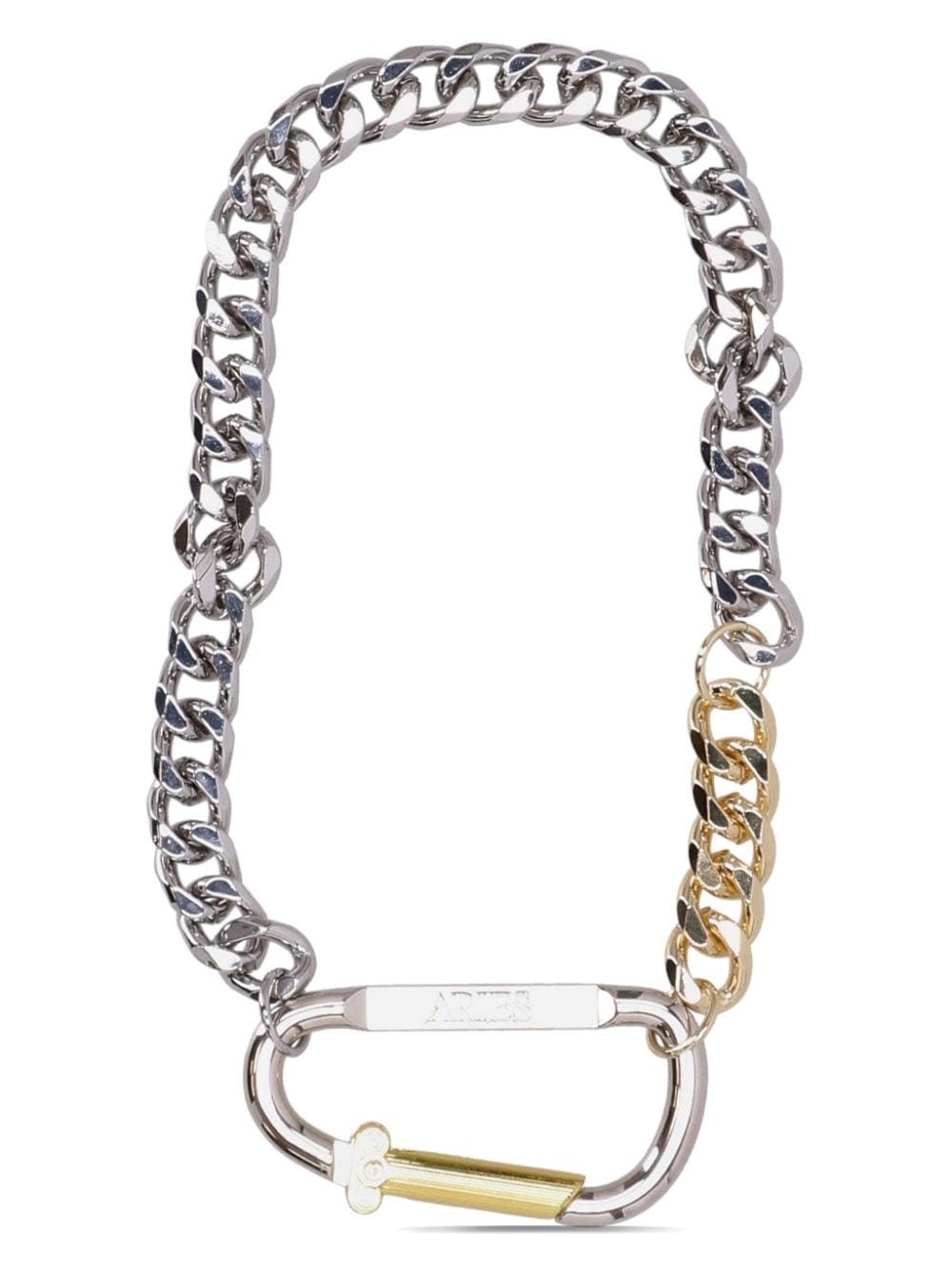 Aries Column Carabiner chunky necklace - Silver von Aries