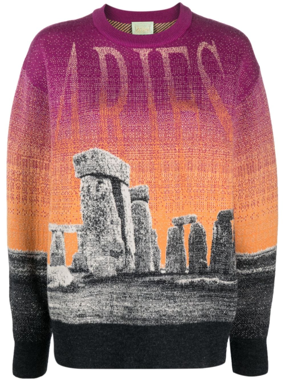 Aries Henge illustration-style intarsia jumper - Pink von Aries