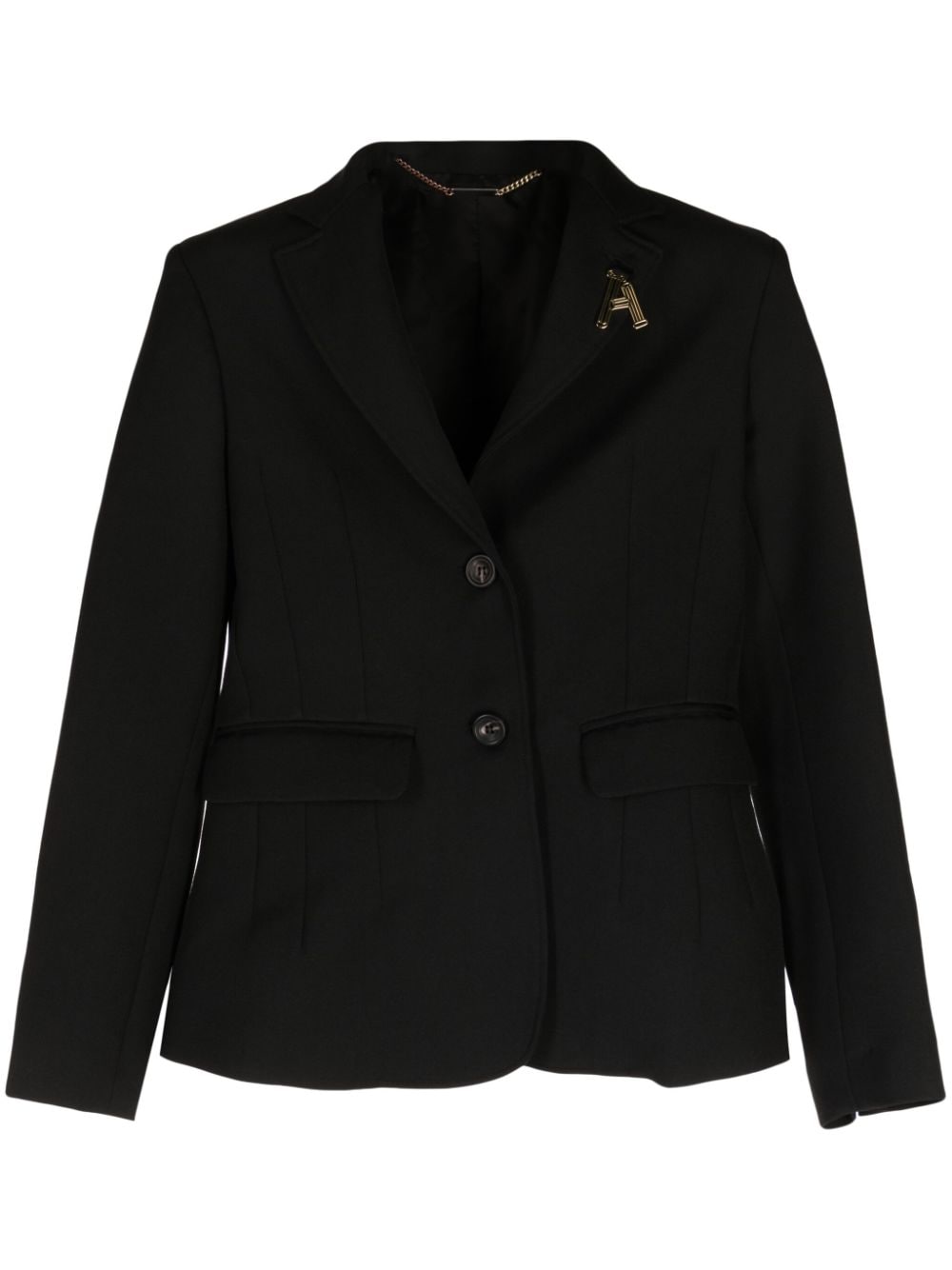 Aries logo-appliqué single-breasted blazer - Black von Aries