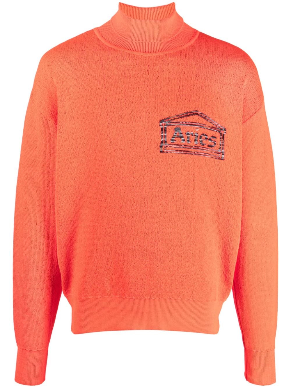 Aries embroidered-logo roll neck jumper - Orange von Aries