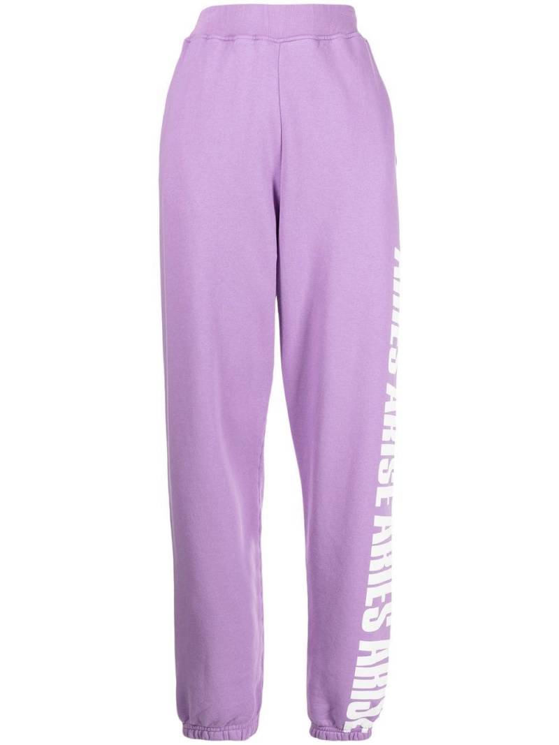 Aries logo-print cotton track pants - Purple von Aries
