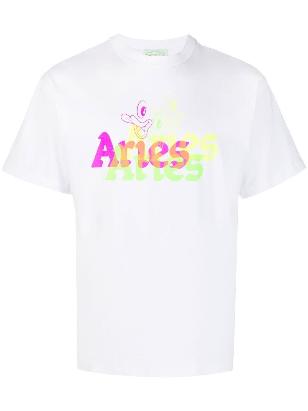 Aries logo-print detail T-shirt - White von Aries