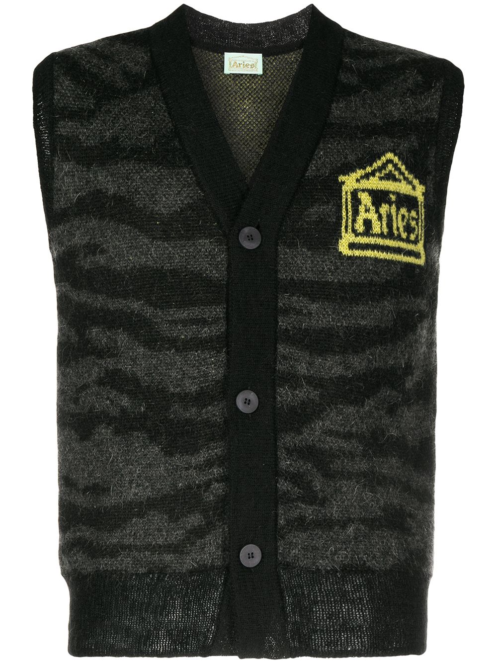 Aries logo-print knitted vest - Black von Aries