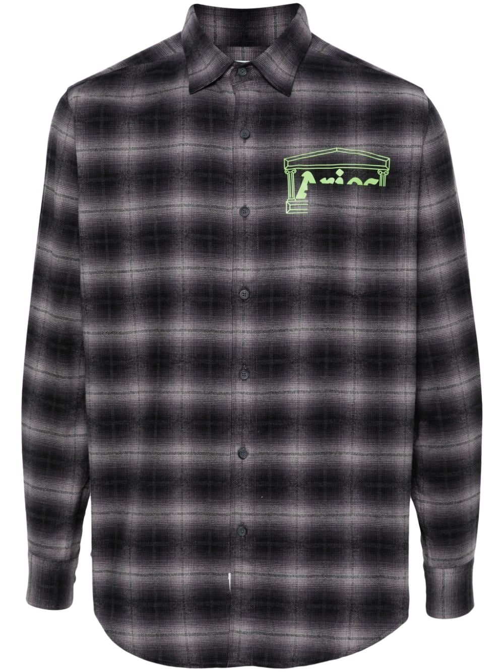 Aries plaid-check flannel shirt - Black von Aries