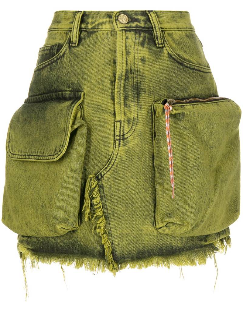 Aries pouch-pocket A-line skirt - Green von Aries