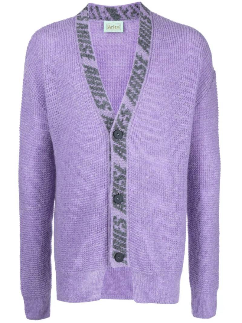 Aries waffle-knit cardigan - Purple von Aries