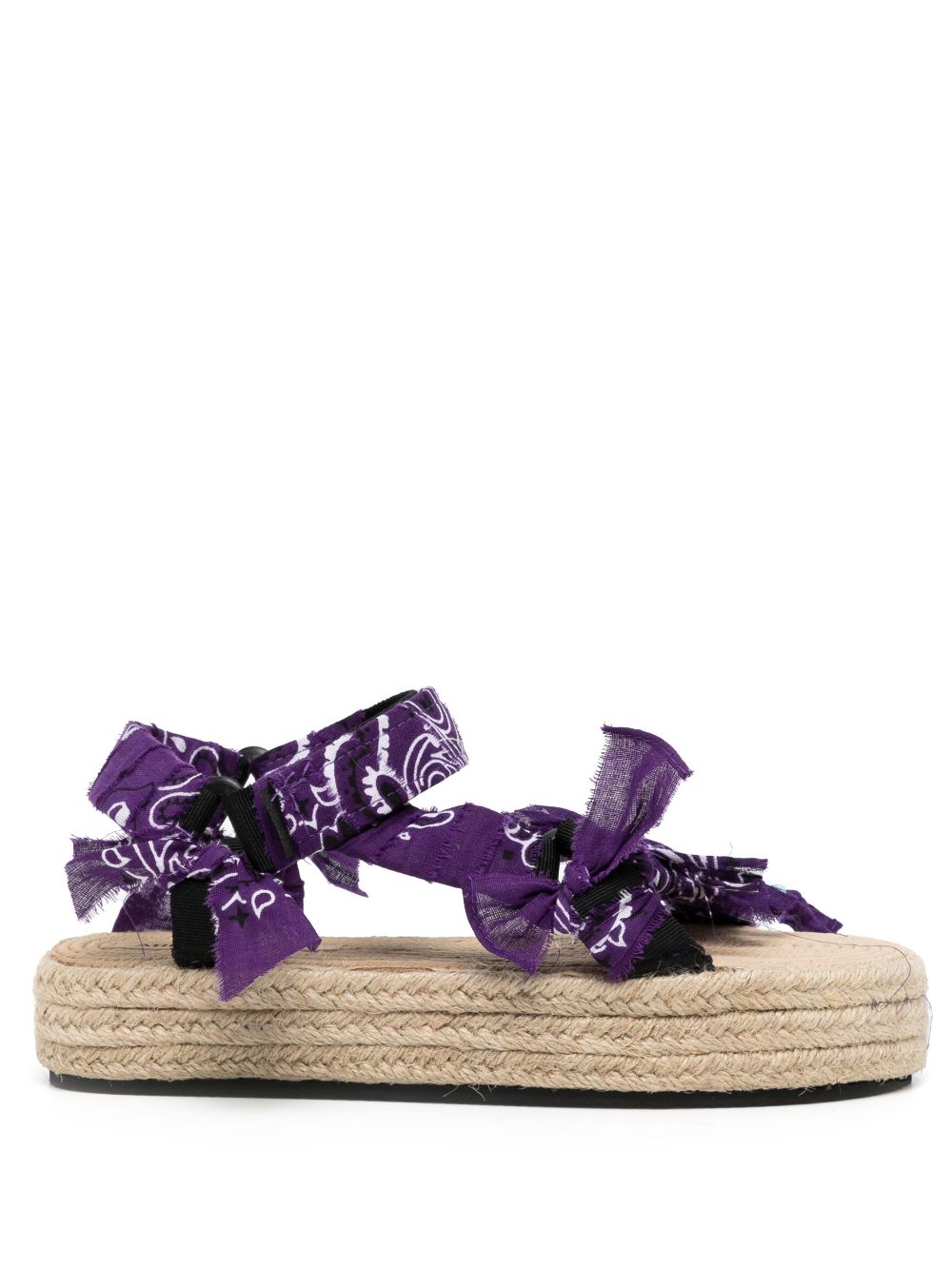 Arizona Love Trekky bandana-print raffia sandals - Purple von Arizona Love