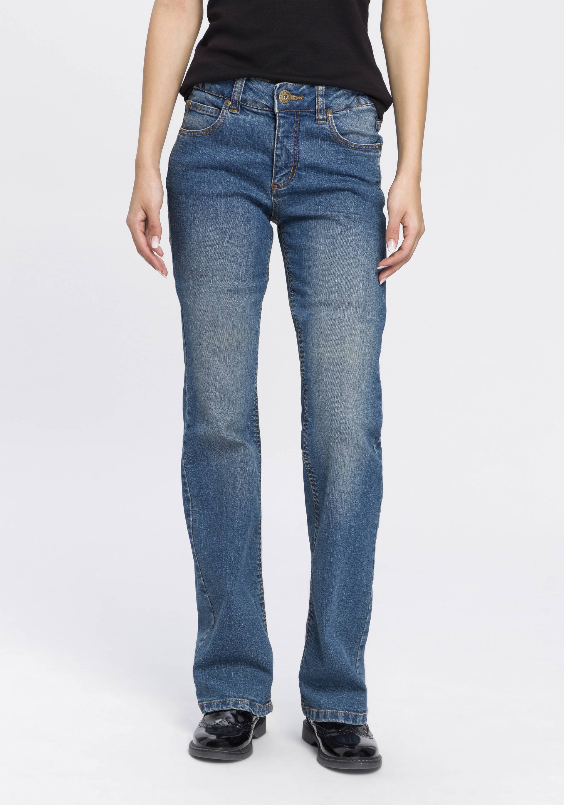 Arizona Bootcut-Jeans »Bund mit seitlichem Gummizugeinsatz« von Arizona