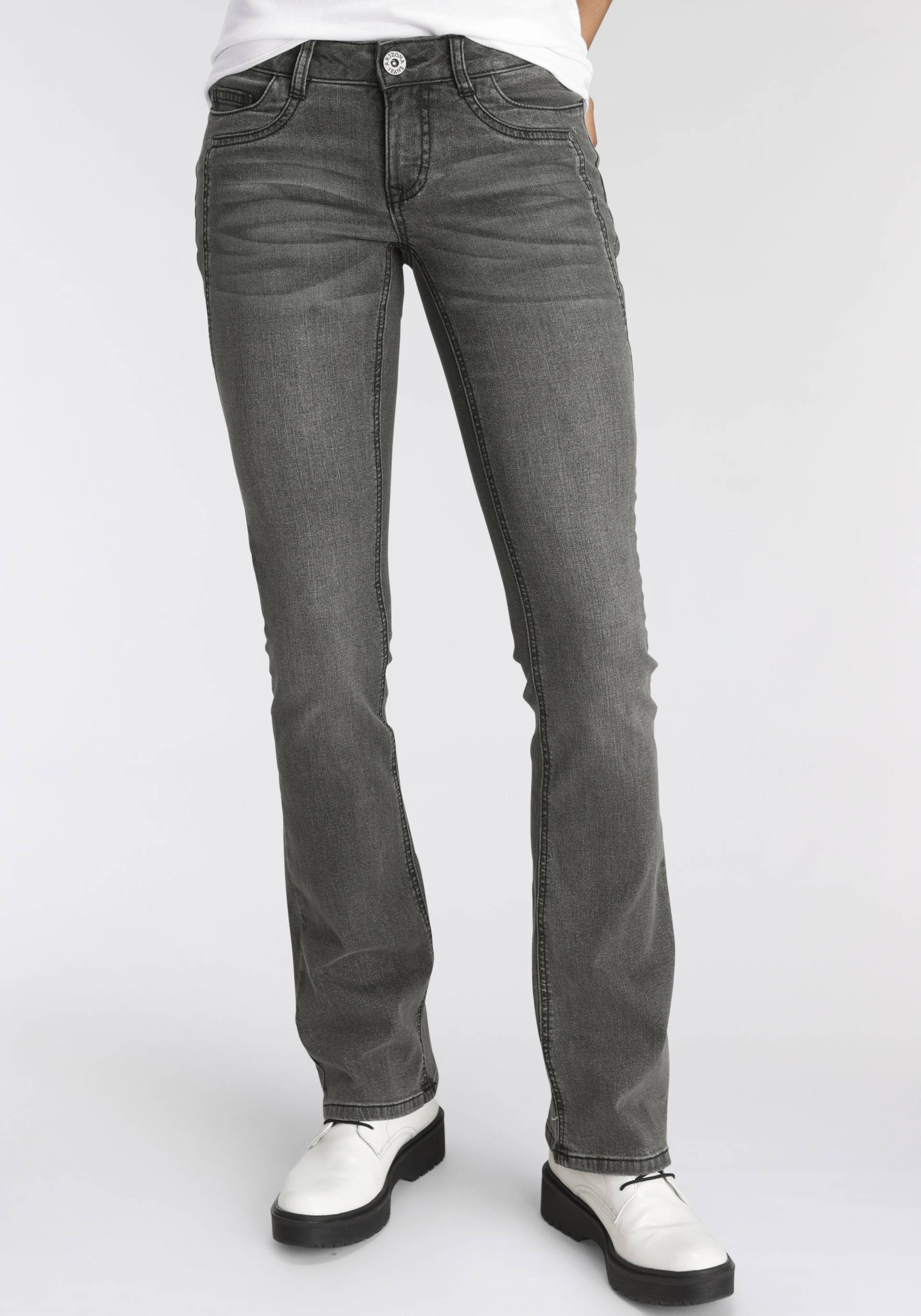 Arizona Bootcut-Jeans »mit Keileinsätzen«, Low Waist von Arizona