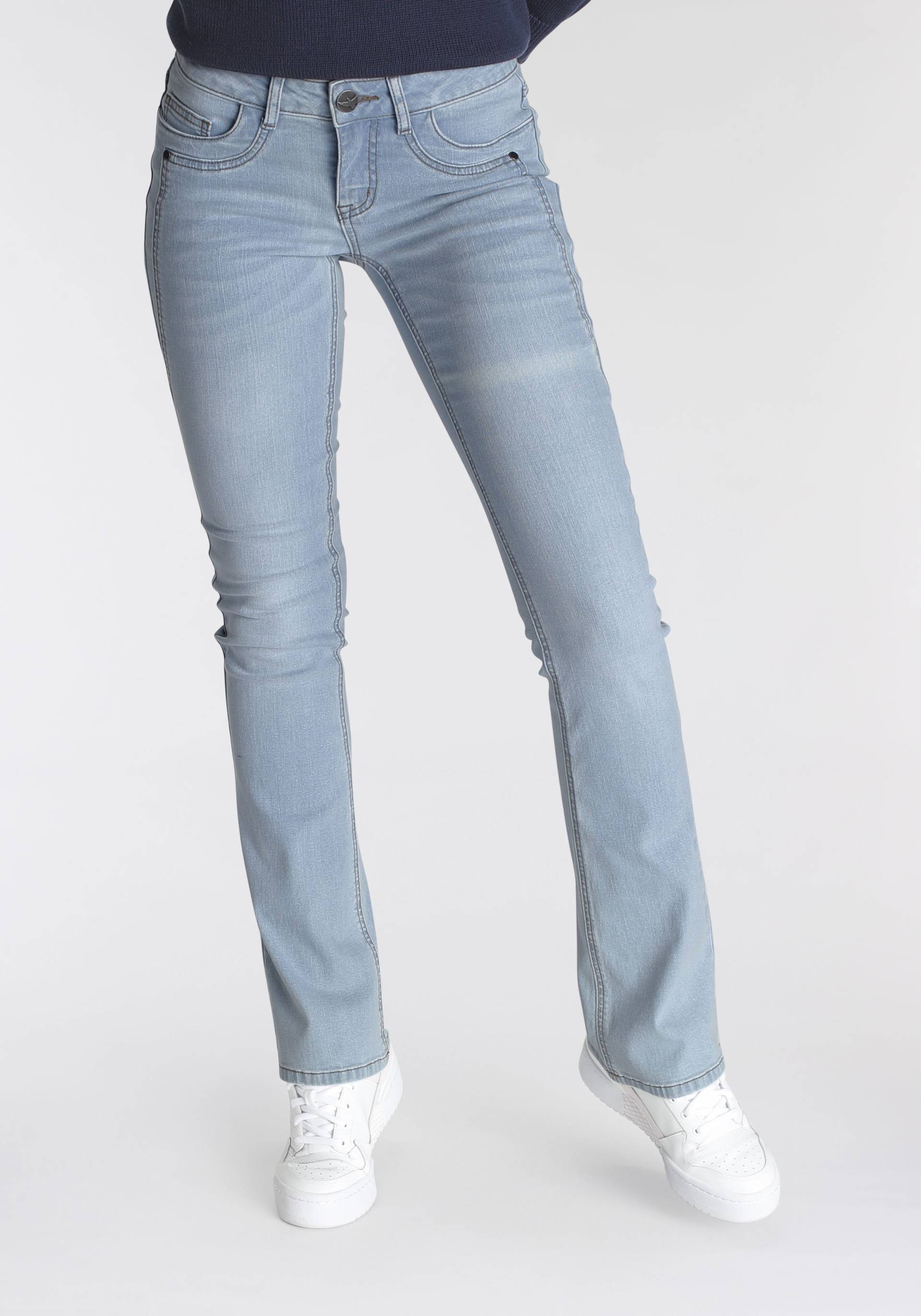 Arizona Bootcut-Jeans »mit Keileinsätzen«, Low Waist von Arizona