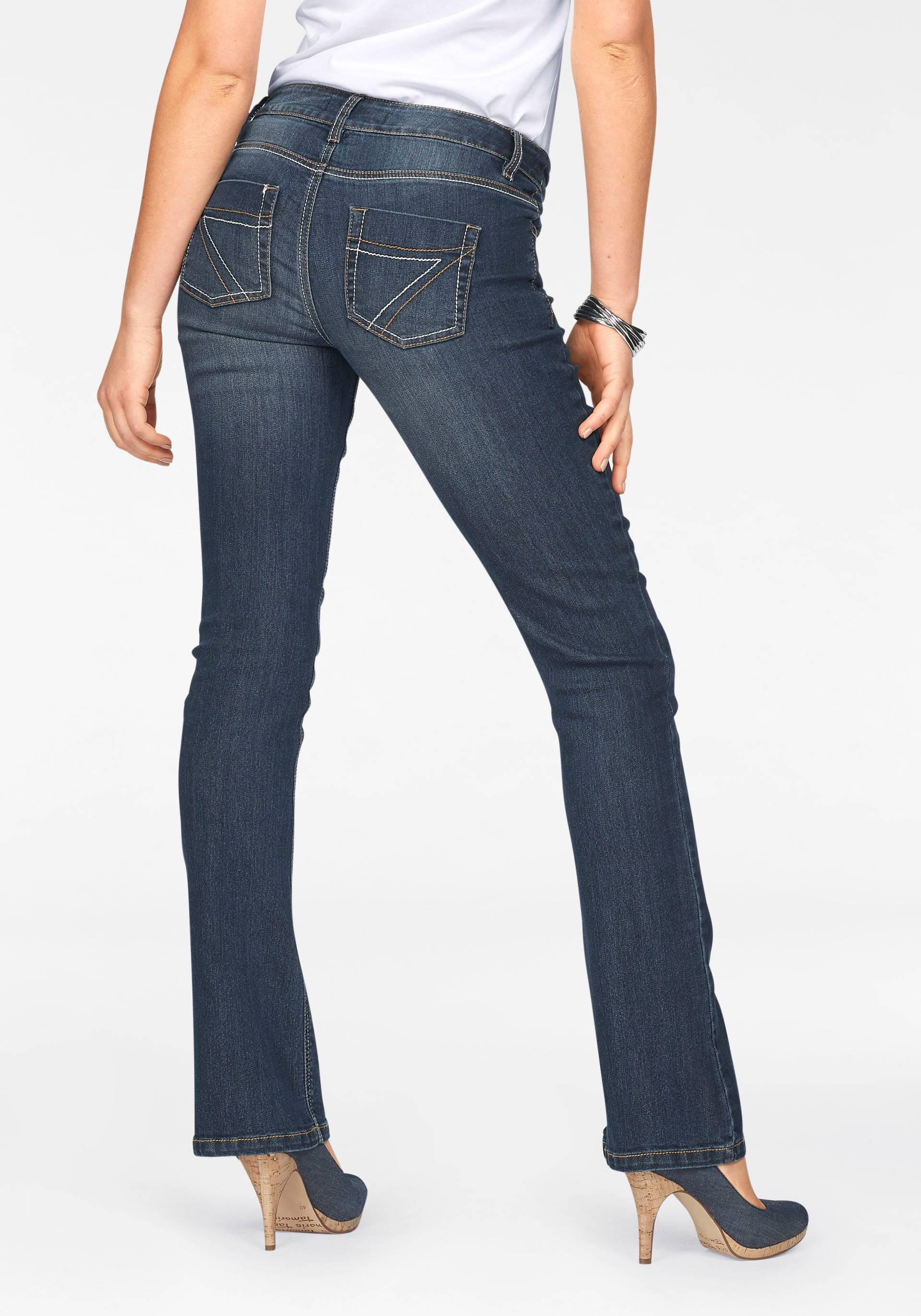 Arizona Bootcut-Jeans »mit Kontrastnähten«, Mid Waist von Arizona