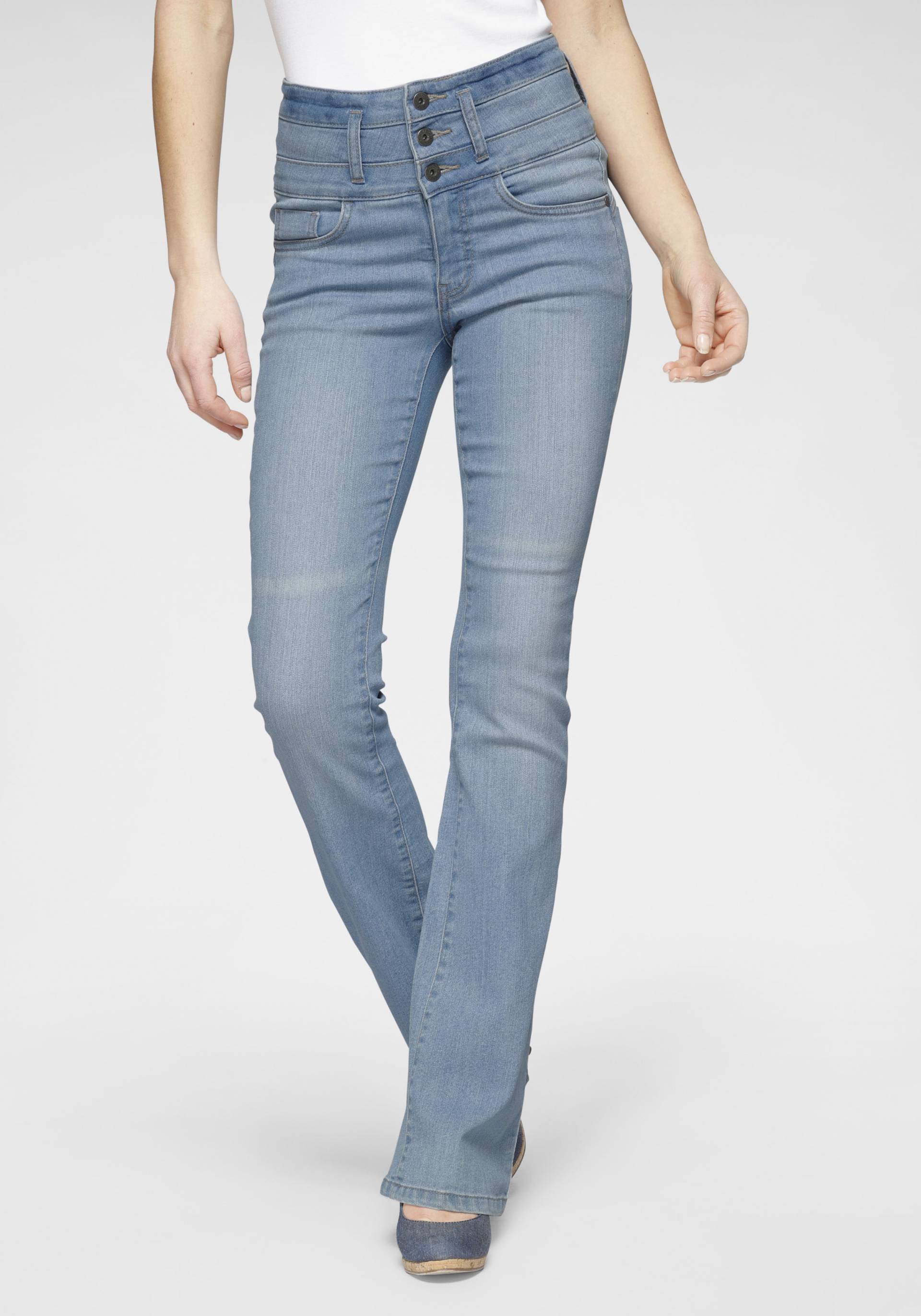 Arizona Bootcut-Jeans »mit extrabreitem Bund«, High Waist von Arizona