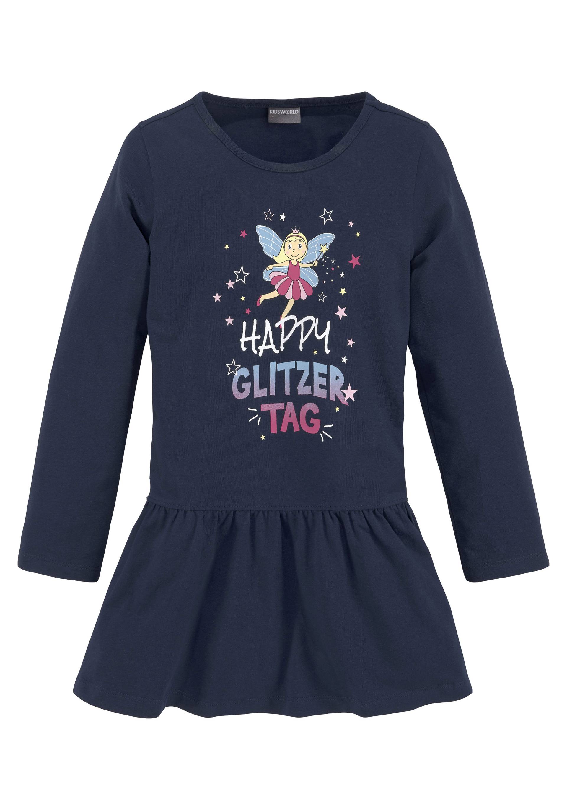 KIDSWORLD Jerseykleid »HAPPY GLITZER TAG« von KIDSWORLD