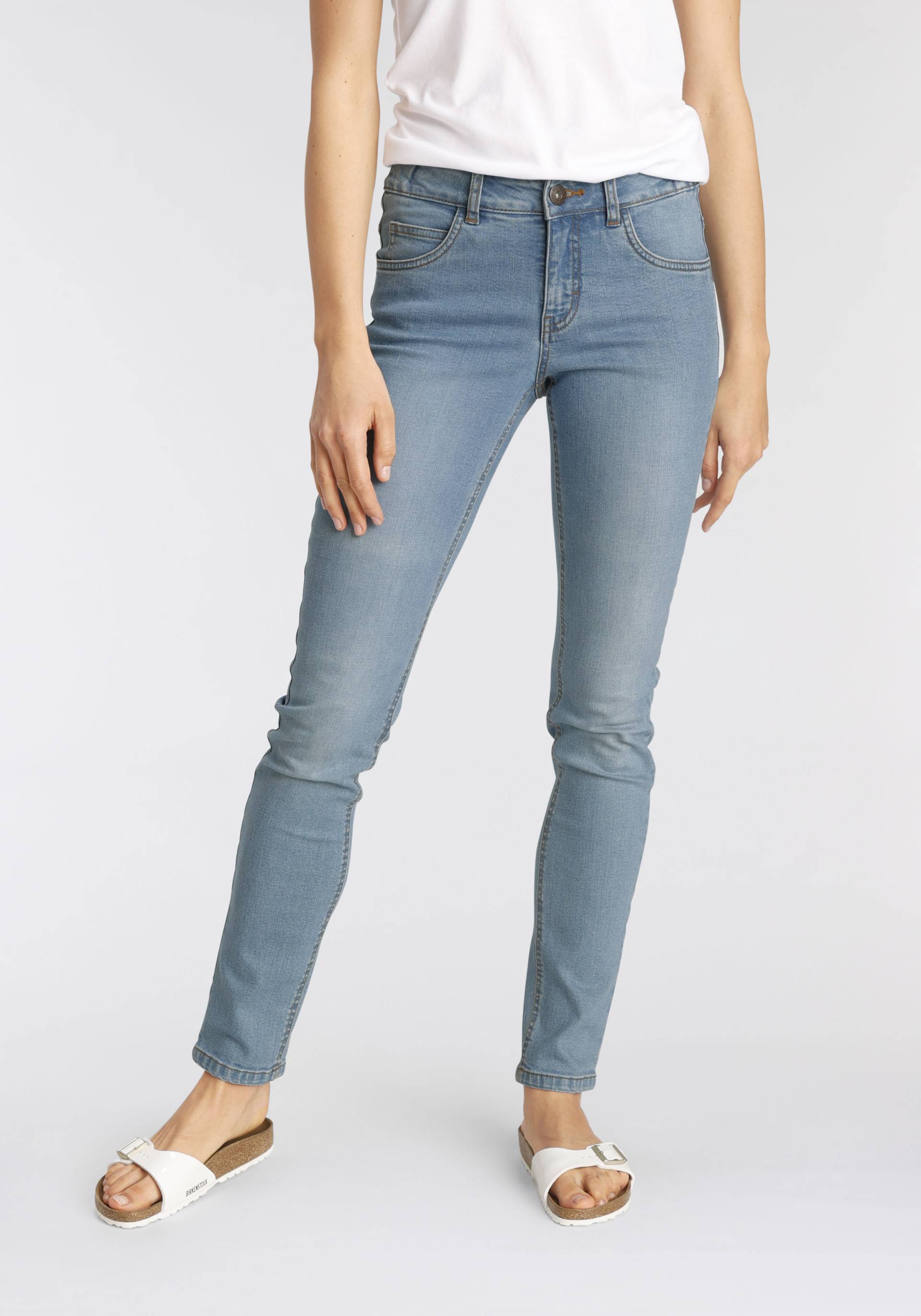 Arizona Slim-fit-Jeans »Bund mit seitlichem Gummizugeinsatz«, High Waist von Arizona