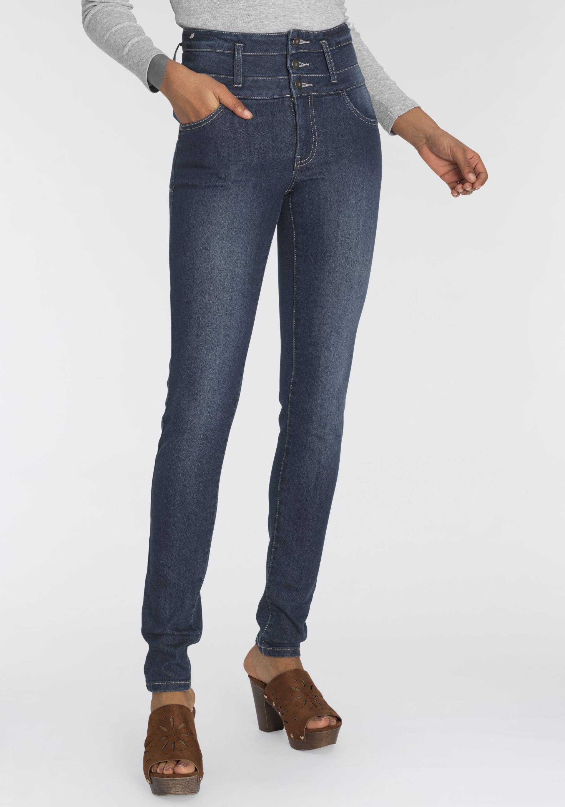 Arizona Slim-fit-Jeans »mit extra breitem Bund«, High Waist von Arizona