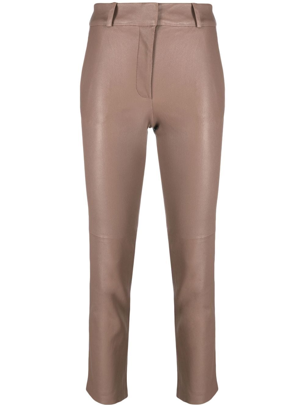 Arma high-waisted cropped leather trousers - Brown von Arma