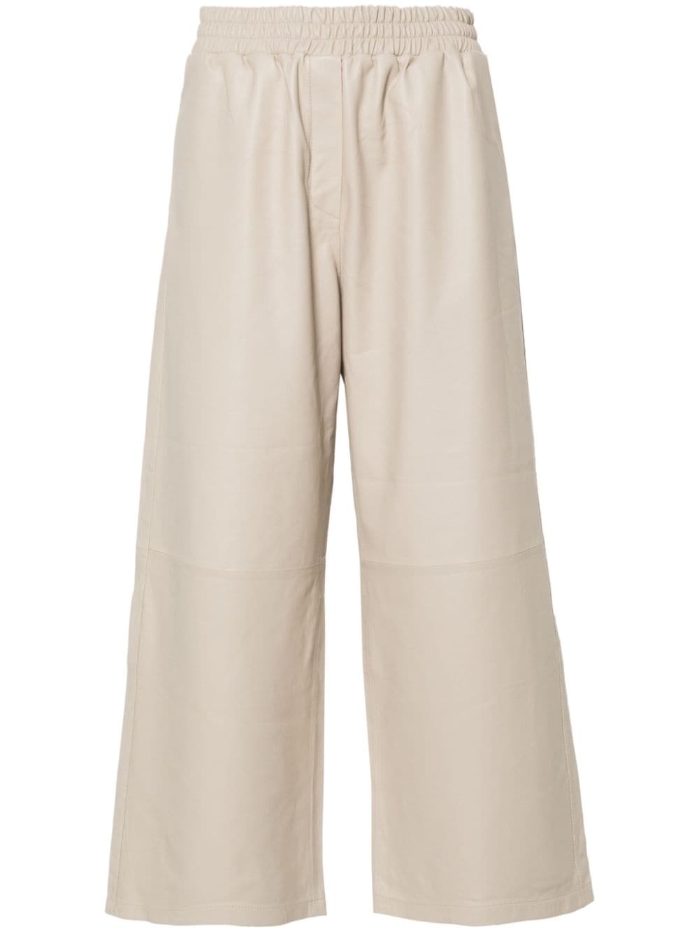 Arma leather wide-leg cropped trousers - Neutrals von Arma