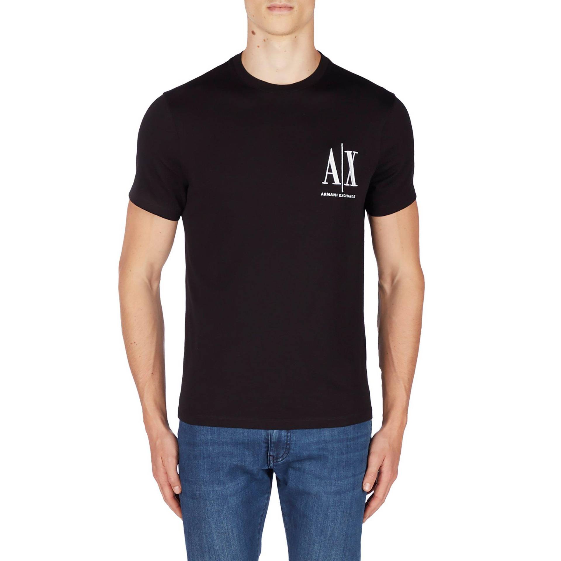 T-shirt, Rundhals, Kurzarm Herren Black S von Armani Exchange