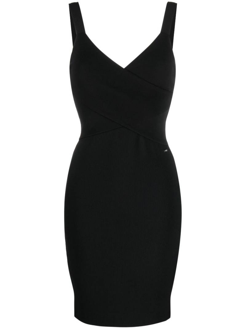 Armani Exchange cross-over detail fitted dress - Black von Armani Exchange