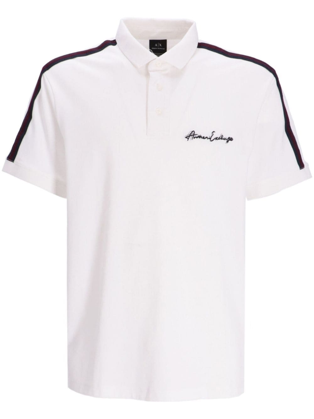 Armani Exchange embroidered-logo cotton polo shirt - White von Armani Exchange