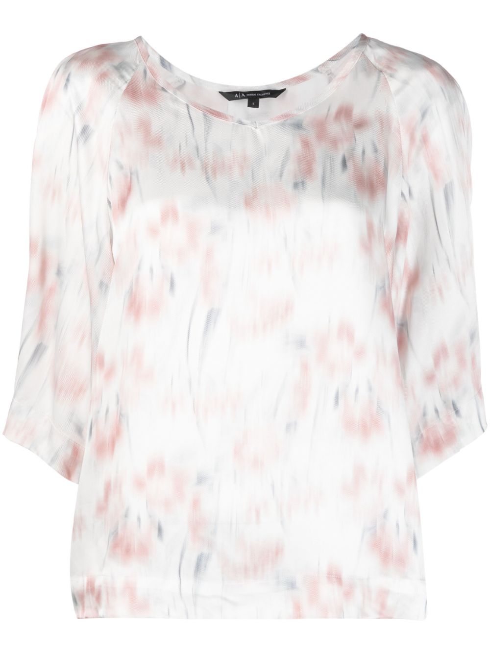 Armani Exchange faded floral-print blouse - White von Armani Exchange