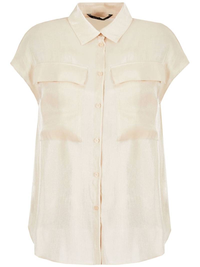 Armani Exchange flap-pocket crepe shirt - Neutrals von Armani Exchange