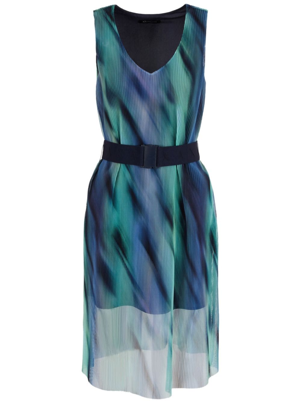 Armani Exchange graphic-print belted minidress - Blue von Armani Exchange