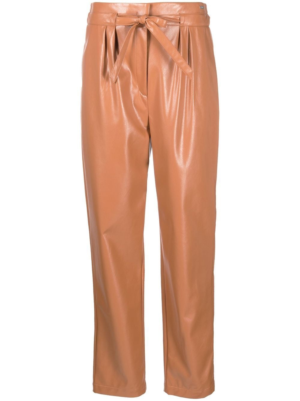 Armani Exchange high-waist faux-leather trousers - Brown von Armani Exchange