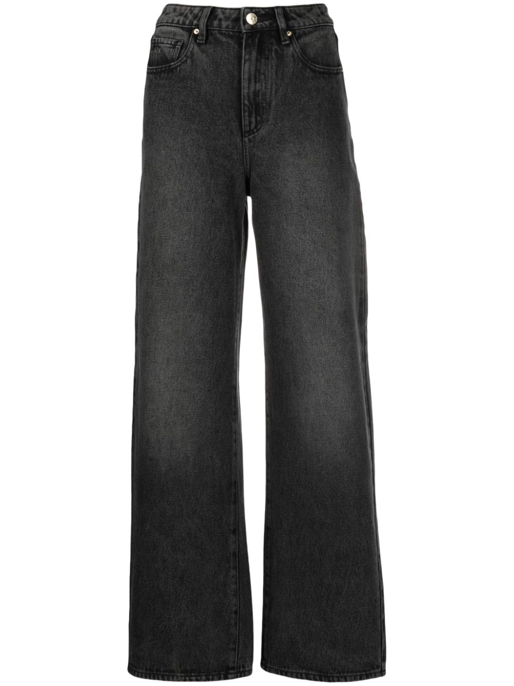 Armani Exchange high-waist wide-leg jeans - Black von Armani Exchange