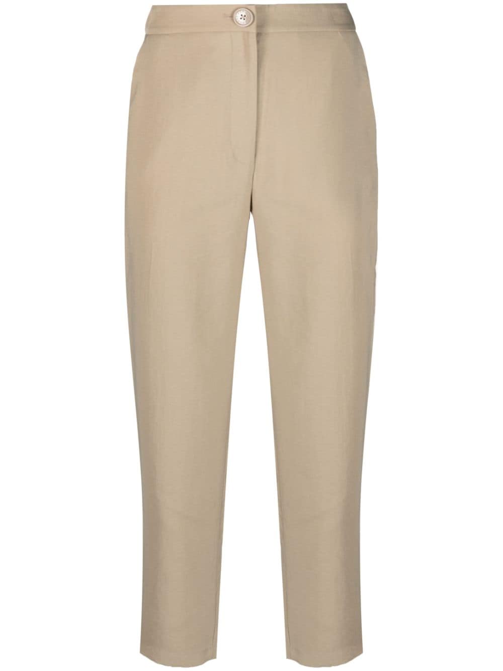 Armani Exchange high-waisted cropped trousers - Neutrals von Armani Exchange