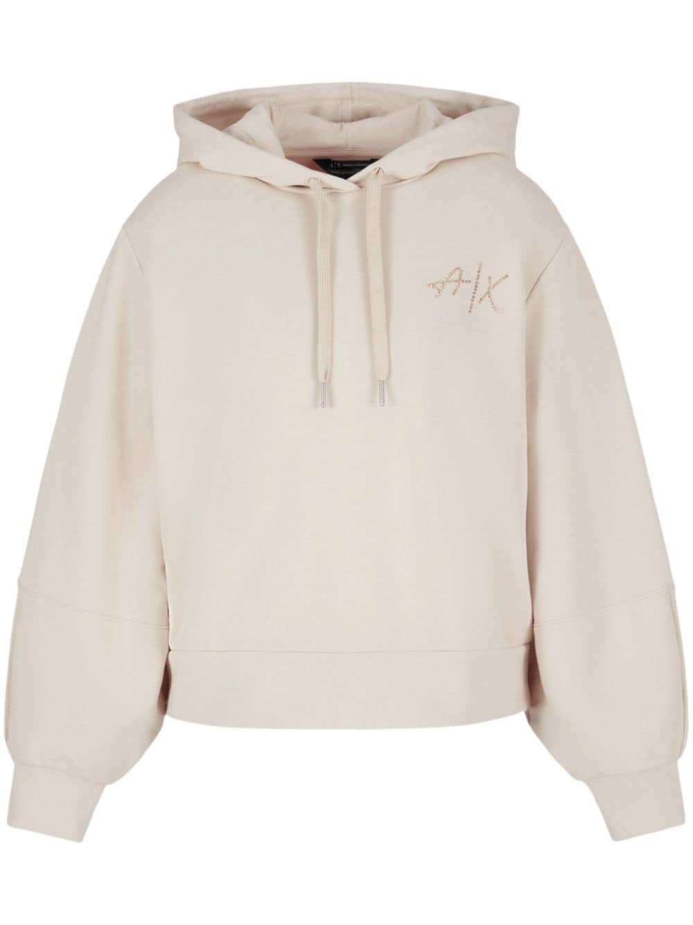 Armani Exchange logo-embellished French terry hoodie - Neutrals von Armani Exchange