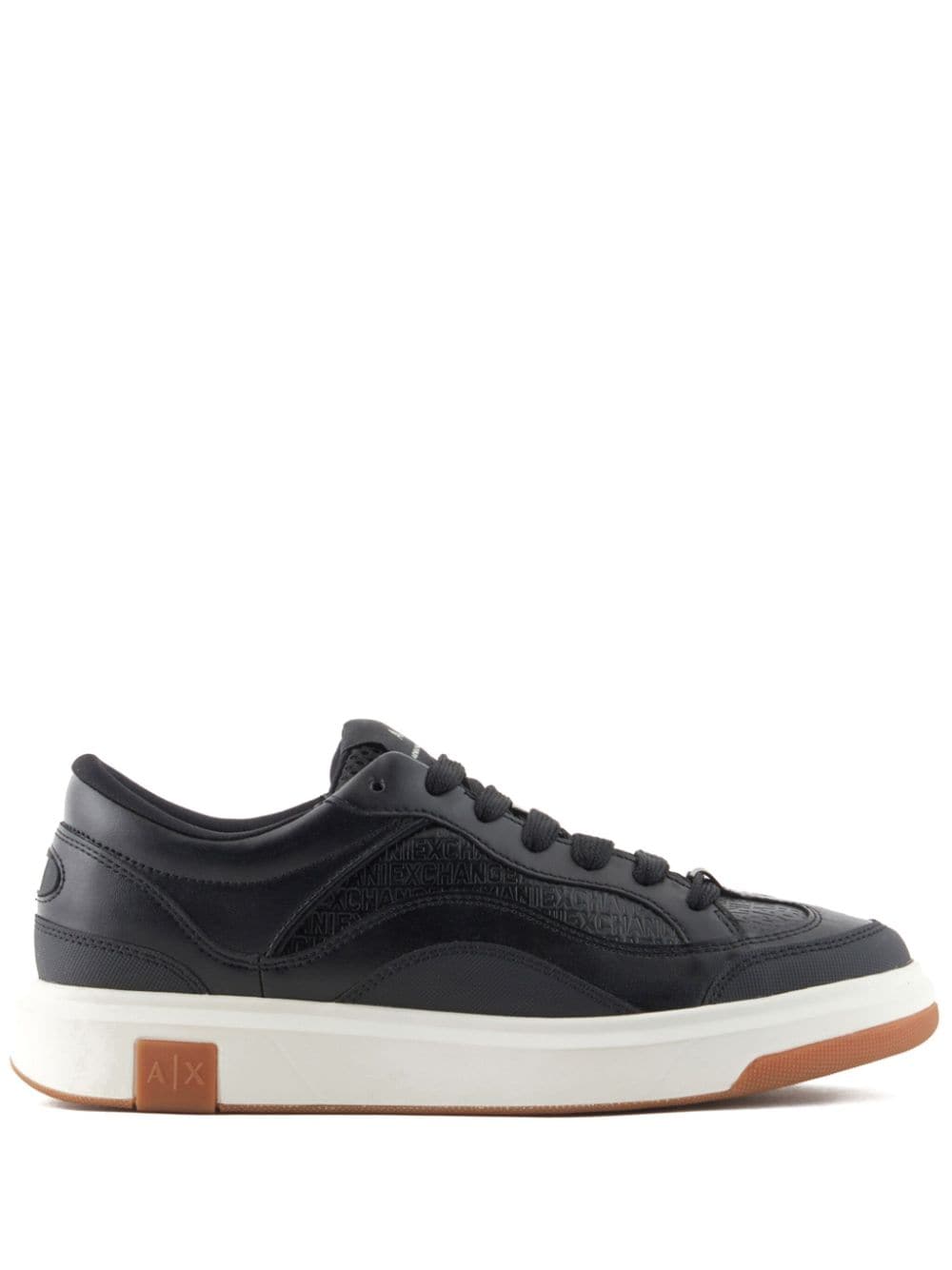 Armani Exchange logo-embossed panelled sneakers - Black von Armani Exchange