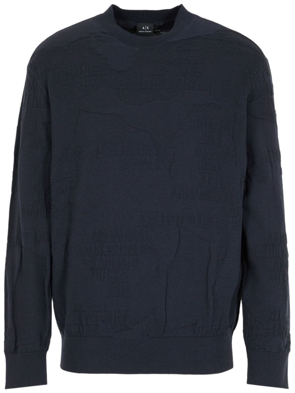 Armani Exchange logo-jacquard cotton jumper - Black von Armani Exchange