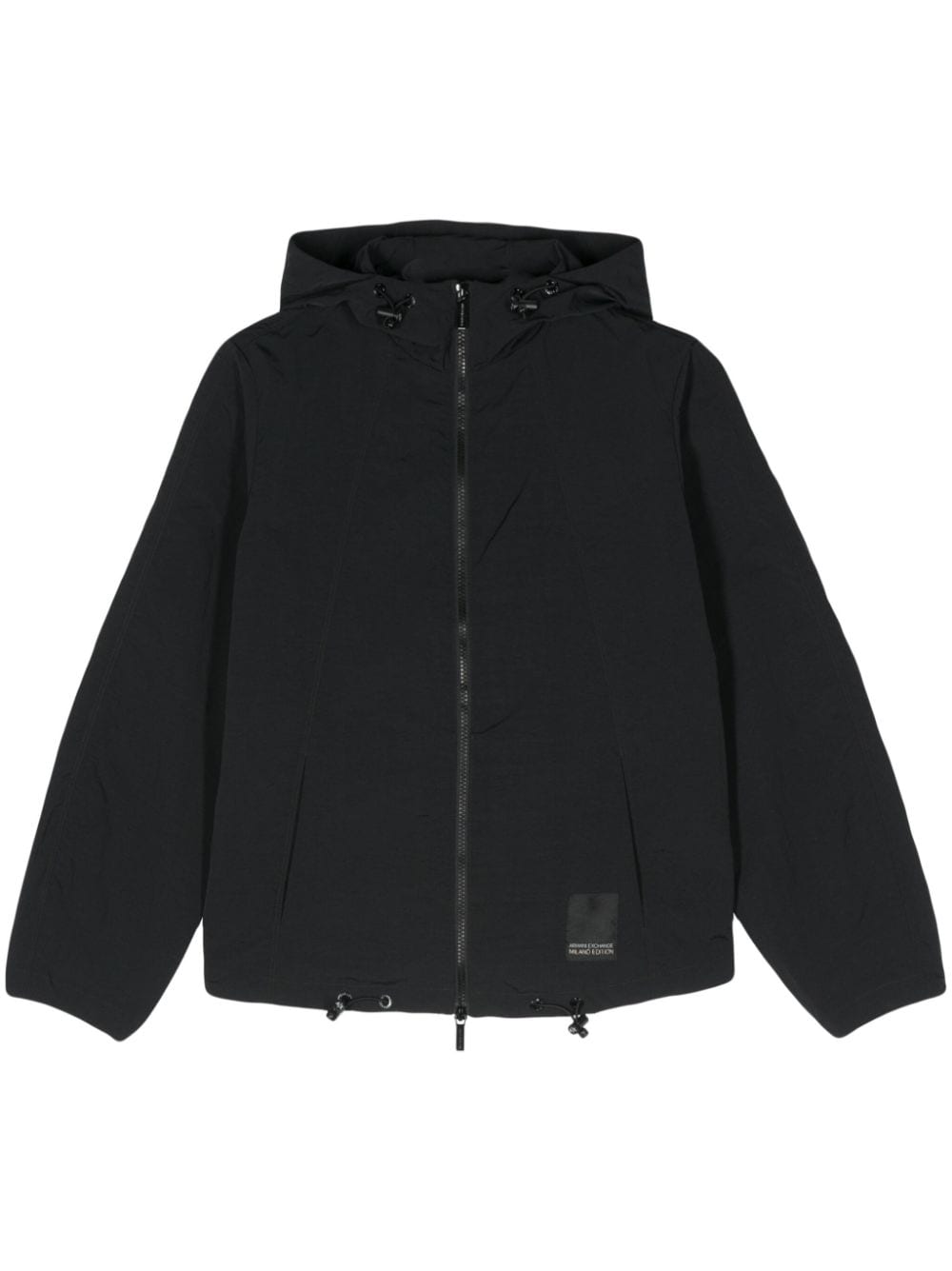 Armani Exchange logo-jacquard hooded jacket - Black von Armani Exchange