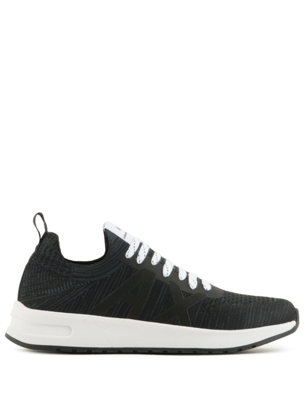 Armani Exchange logo-jacquard knitted sneakers - Black von Armani Exchange