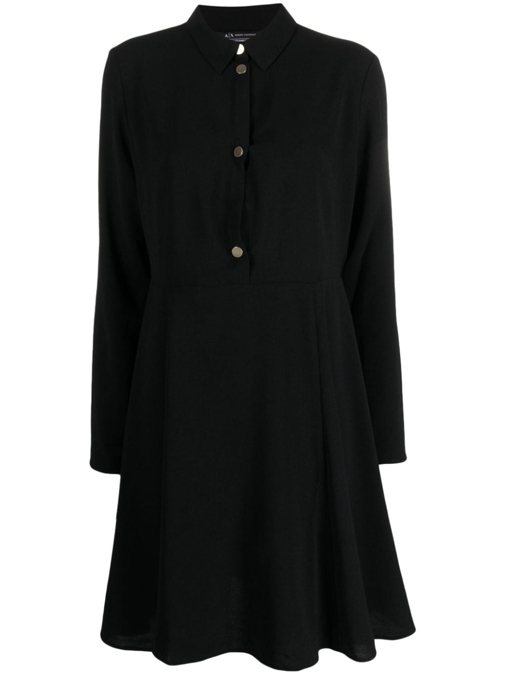 Armani Exchange logo-patch flared dress - Black von Armani Exchange