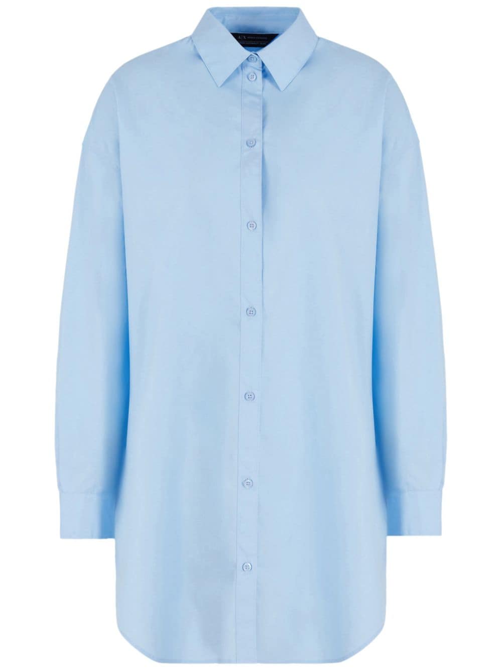 Armani Exchange logo-patch poplin cotton shirt - Blue von Armani Exchange