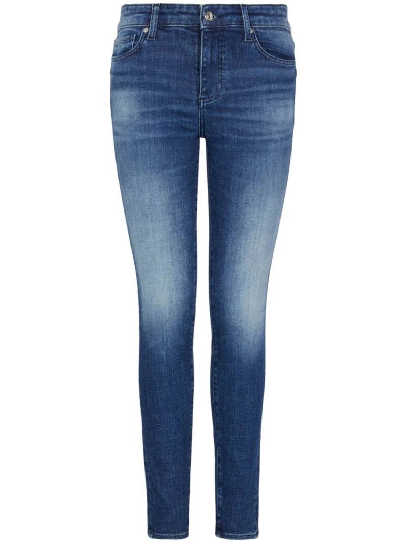 Armani Exchange logo-patch skinny jeans - Blue von Armani Exchange