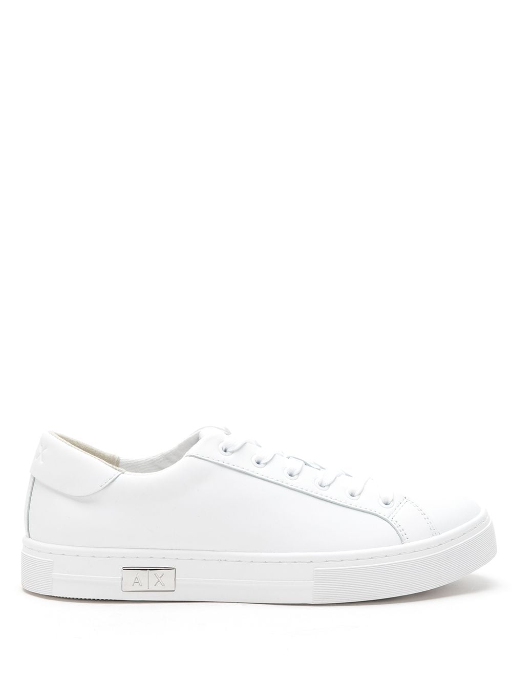 Armani Exchange logo-plaque lace-up sneakers - White von Armani Exchange